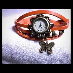 Butterfly Charm Watch Orange